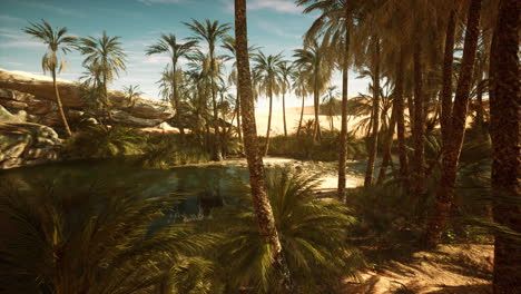 un oasis desértico entre las dunas