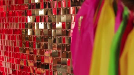 mexican backdrop decoration shines against the golden shimmer wall