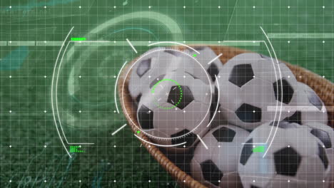 animation of scope scanning and data processing over footballs