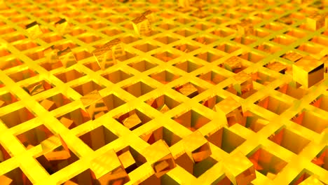 3d abstract animation of motion geometric figures through the lattice. looped.