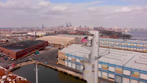 ss united states trasatlántico retirado acoplado en el sur de filadelfia antena