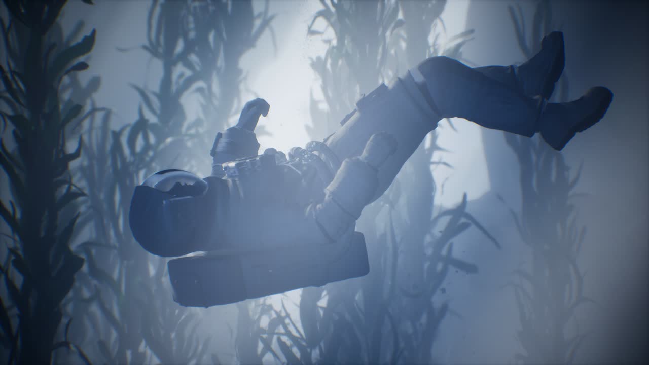 우주인 우주인 바다에서