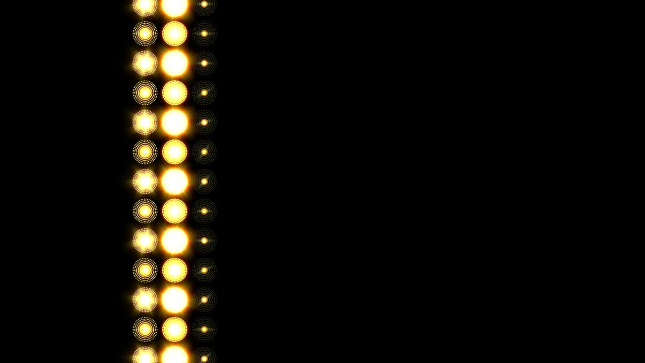 Golden LED Thick Line Lights Background Slowly Moving Sideways
