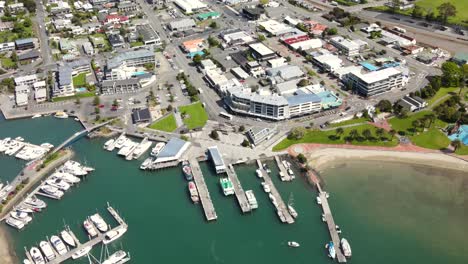 aerial scenery of beautiful new zealand town of picton located on shore