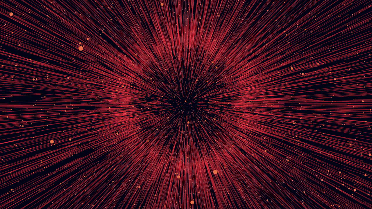 A Black Circle With Red Lines And Glitters