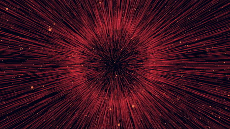 A Black Circle With Red Lines And Glitters