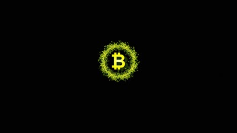 bitcoin noise glitches overlay video. bitcoin video digital glitch mal funcionamiento - el ruido de la película en la pantalla de televisión analógica vhs, el logotipo de bitcoin
