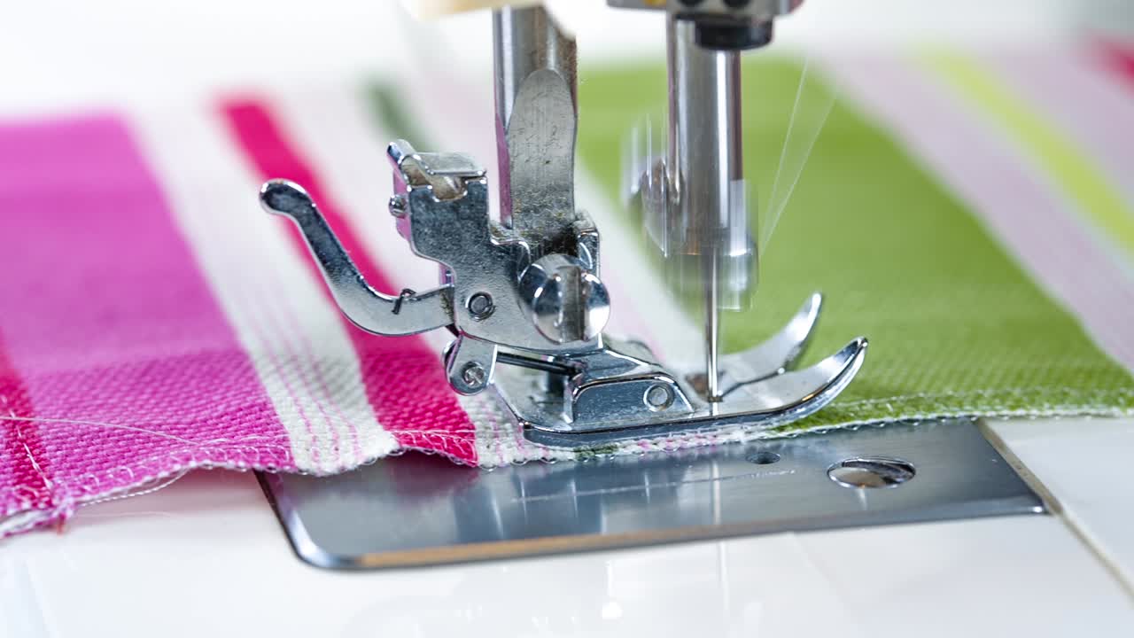 Sewing machine showing process