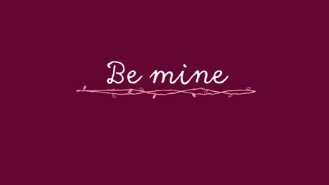 animation of be mine in purple background