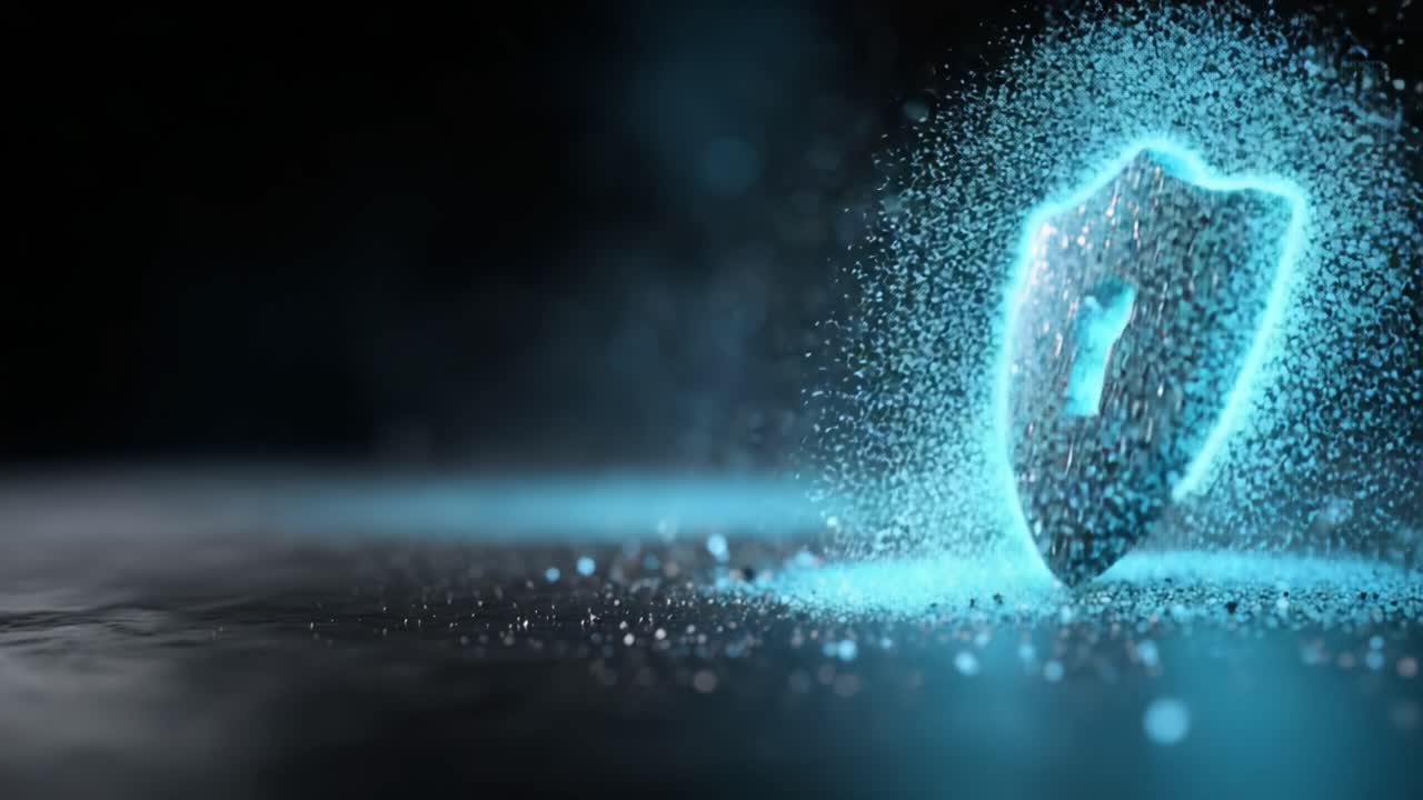 A Captivating Transformation of a Security Shield: From a Textured Surface to a Glowing Aura, Symbolizing Protection and Digital Safety