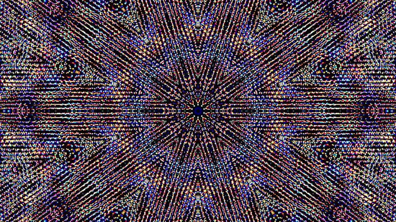 Bright abstract light governing full color, kaleidoscope, black background