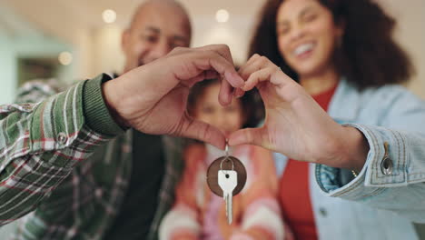 happy family holding keys to new home