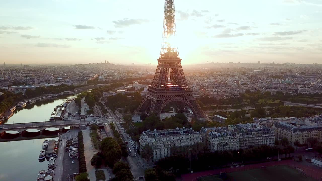 Sunrise over the Eiffel Tower and Paris