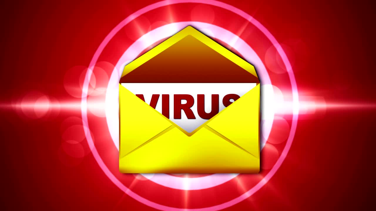 Virus Text in Letter, Rendering, Animation, Background, Loop, 4k