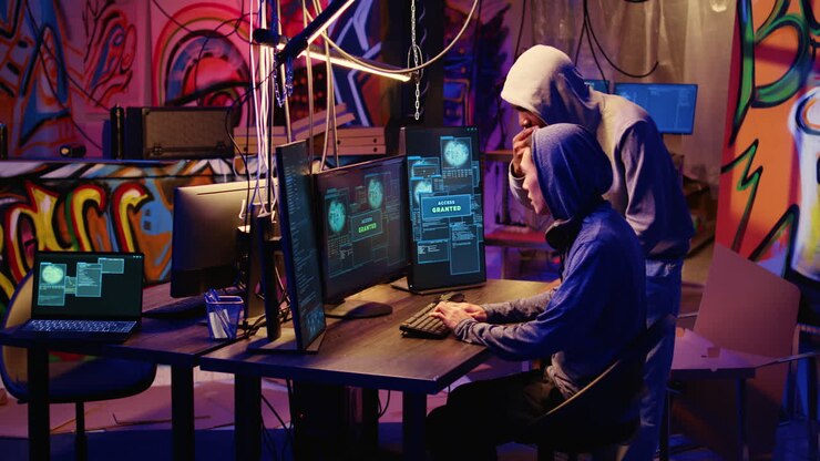Hacker che violano con successo un software