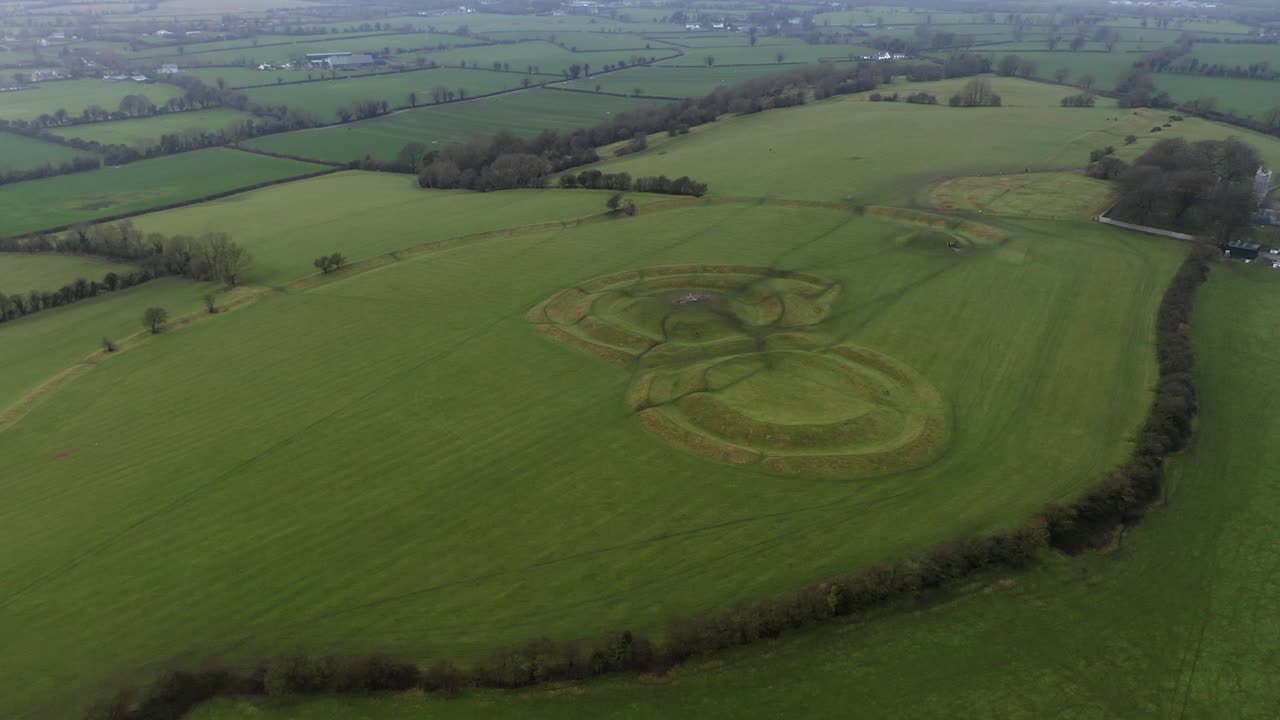 Aerial view, Hill of Tara, County Meath, Ireland - historic landmark