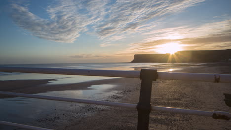 saltburn pier motion timelapse, pier railings, huntcliffe, sunrise