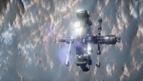 nave espacial de topografía por encima de marte