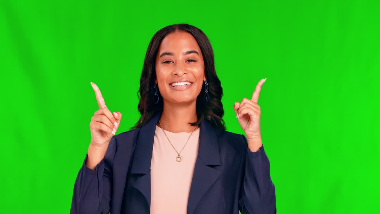 Business woman, green screen