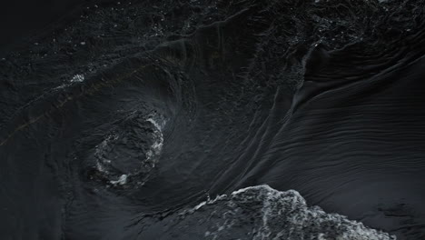 close up of dark and muddy water flow