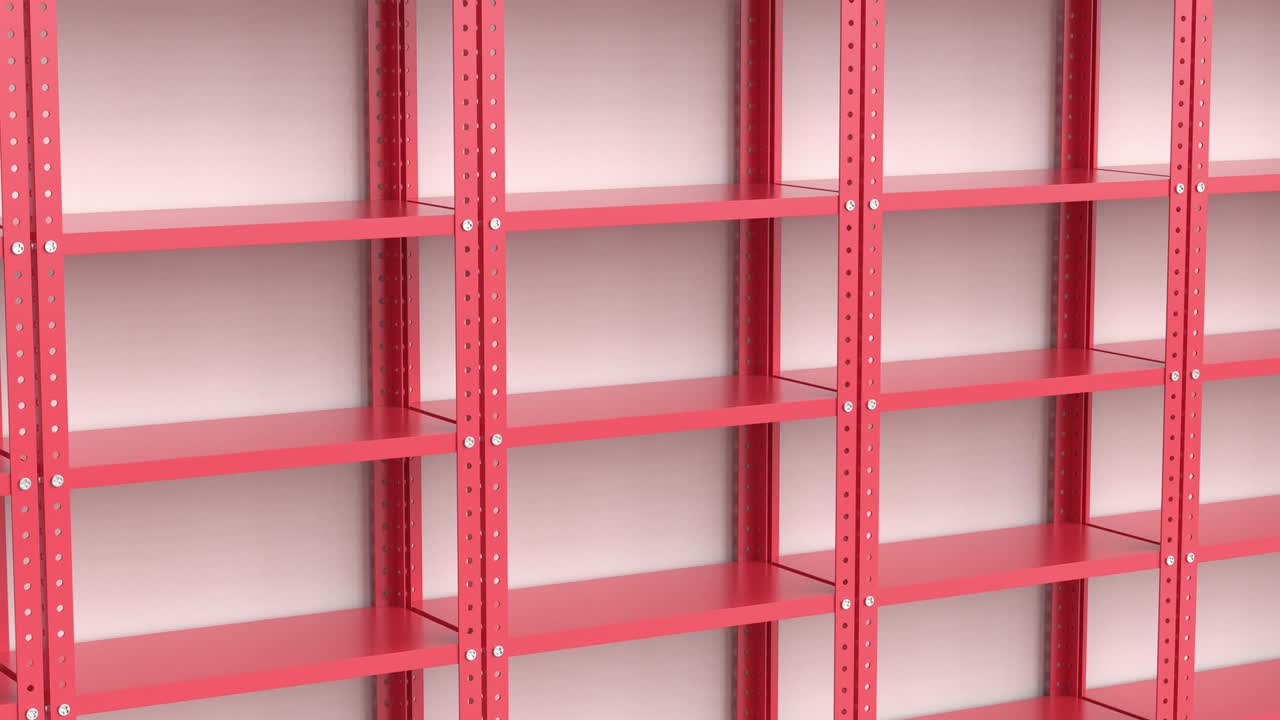 almacén con estanterías vacías