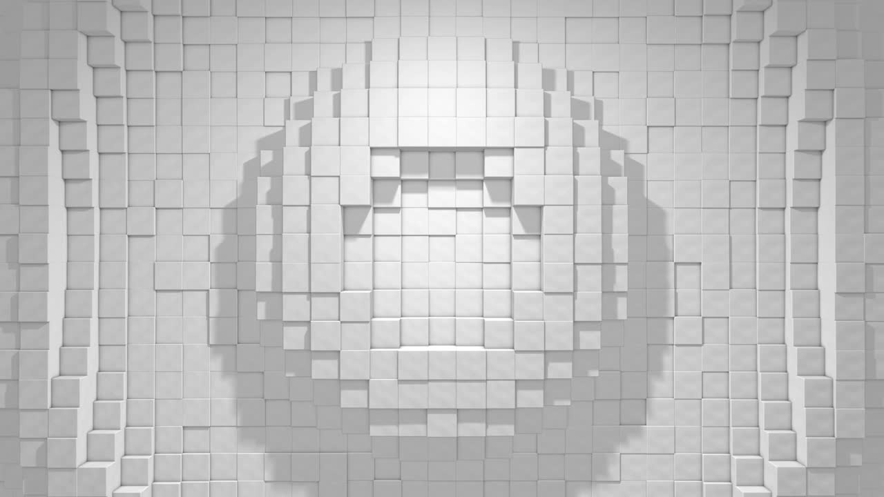 fondo geométrico cúbico abstracto, textura mínima blanca, animación en bucle 3d en 4k. bucle sin costuras cubos digitales gráficos en movimiento