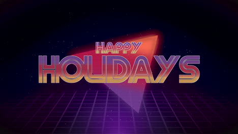 Happy-Holidays-with-retro-triangle-and-grid-in-dark-galaxy