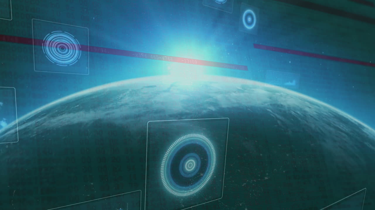 Animation of scopes and data processing over globe