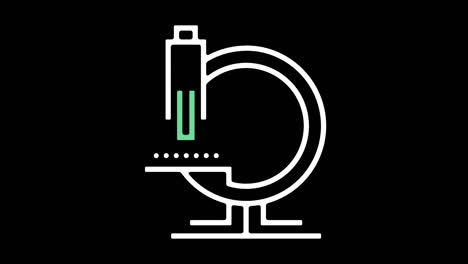 animación de icono de línea de investigación y desarrollo con alfa