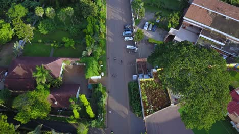 aerial view of tank hill road in muyenga, kampala, uganda