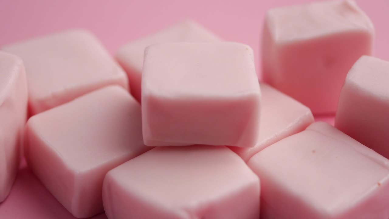 Close-up of Pink Candy Cubes