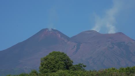active volcano mt. etna after eruption june 2025 with collapsed caldera , sicily, italy