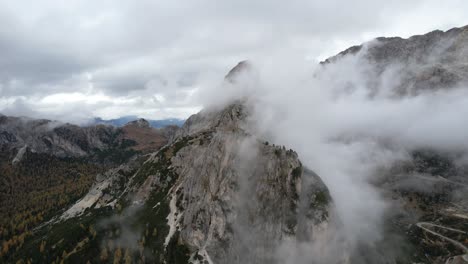 dolomites italy - passo di falzerego - cloudy weather 02