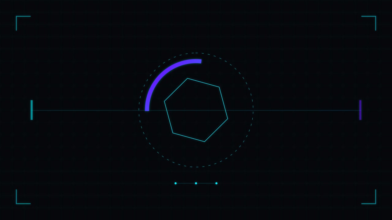 Futuristic Digital Hexagon Interface Animation