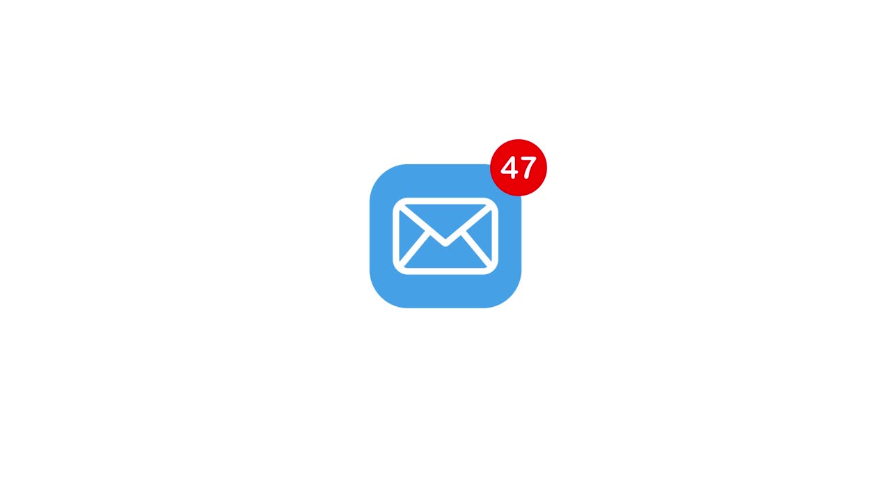Email icon with unread messages