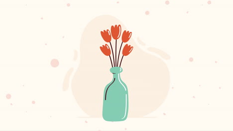 flowers in vase decoration animation