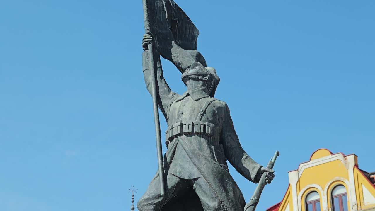 War memorial sculpture of Polish Soldier in Grudziadz Poland, national pride