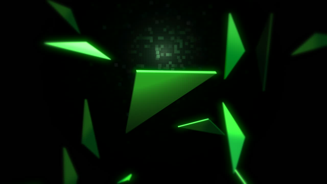 fondo abstracto de triángulos verdes de movimiento 1