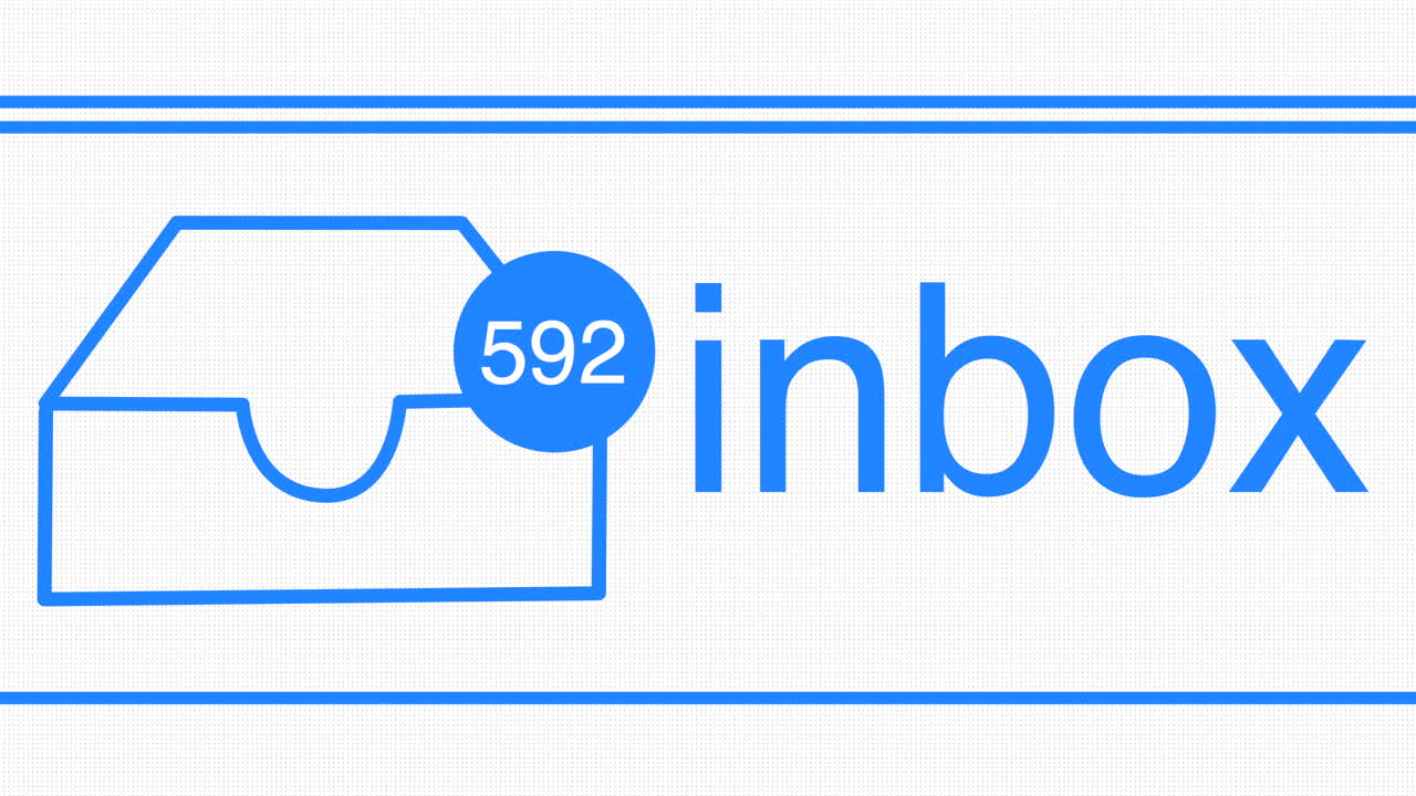 Animated Social Media Inbox Notification Counter Rapidly Rising