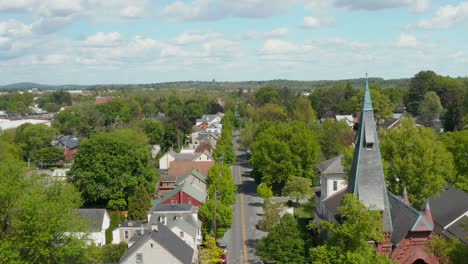 Lititz-Pennsylvania,-Lancaster-County,-Pennsylvania-aerial-establishing-shot