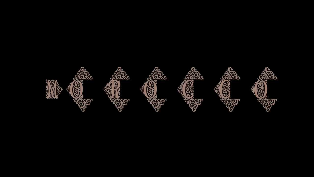 Animation of written text Morocco vanishes like sand blown away by wind