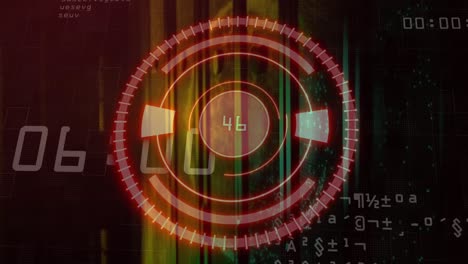 animación del escaneo del alcance con procesamiento de datos sobre la sala del servidor
