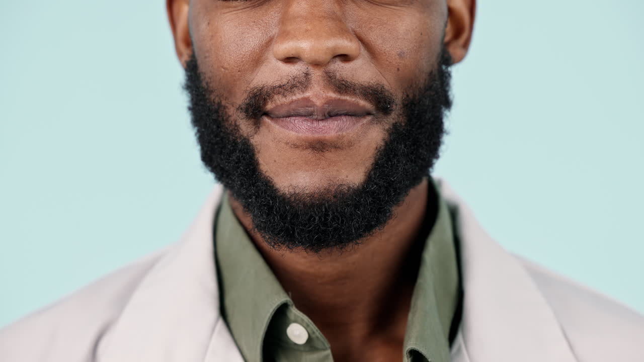 Happy black man, teeth and big smile at dentist