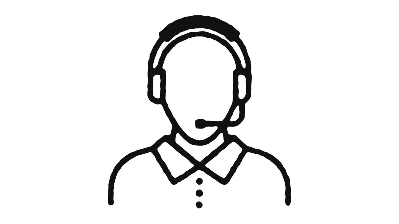 Filmato di animazione icona call center e canale Alpha