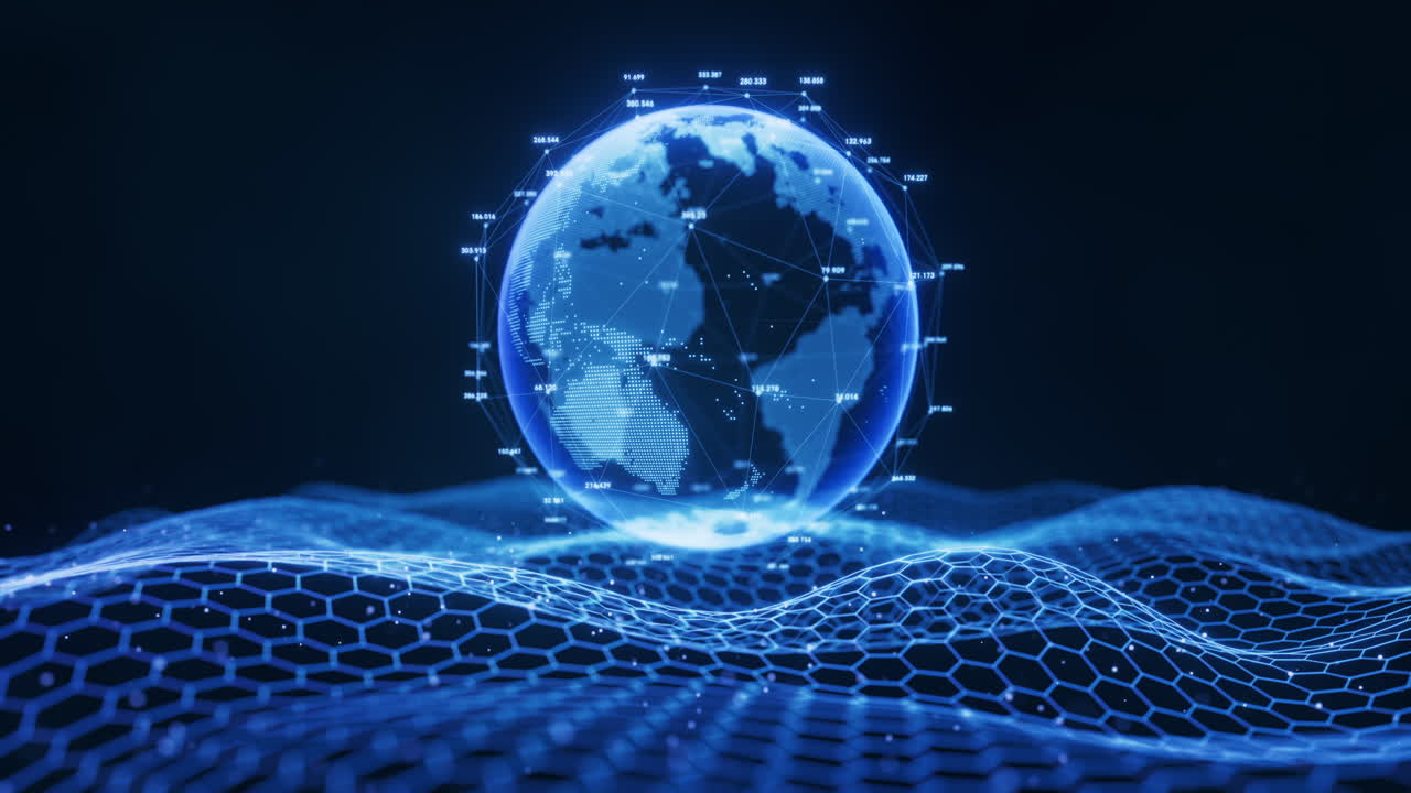 Digital earth with cyberspace background, 3d rendering.