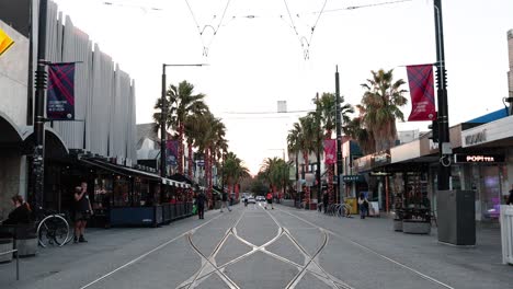 tram tracks on a busy melbourne street