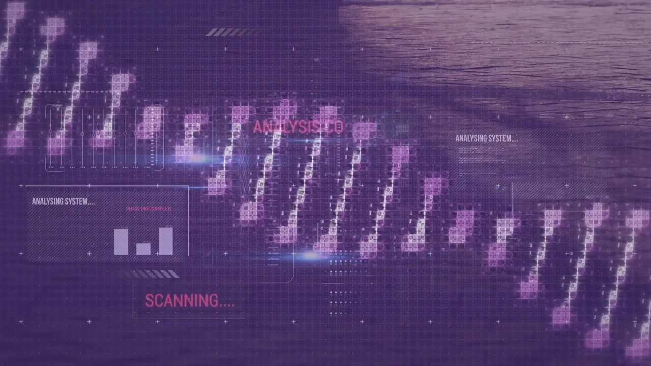 Animation of dna and diverse data over street with walking people