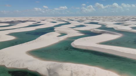 drone view of dunes and lagoons in lençóis maranhenses national park - rota lagoa azul, maranhão, brazil