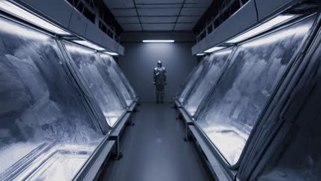 futuristic laboratory corridor