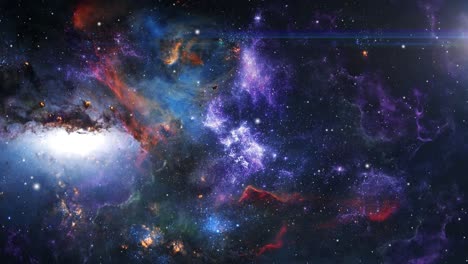 nebulosa colorida en el espacio flotante 4k